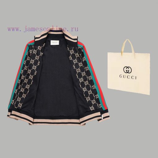 Top Differentiated CurrencyStyle Gucci Classic Full Print Contrast Ribbon Splicing CoatColor Pi qo392n2k - Image 4