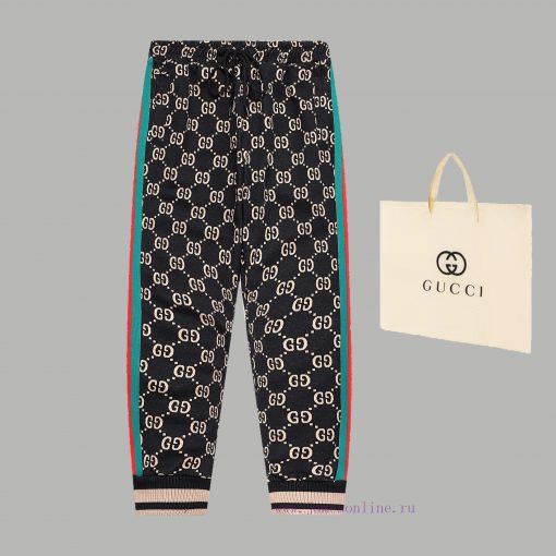 Top Differentiated CurrencyStyle Gucci Classic Full Print Contrast Ribbon PantsColor Picture Co xf8phujc - Image 2
