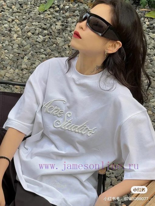 M180 AcneStuDior 25ss Early Spring New Embroidered Round Neck Short Sleeved T-shirt In Stock Fo nhn09te2 - Image 4