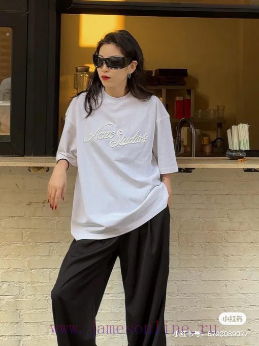 M180 AcneStuDior 25ss Early Spring New Embroidered Round Neck Short Sleeved T-shirt In Stock Fo nhn09te2 - Image 6