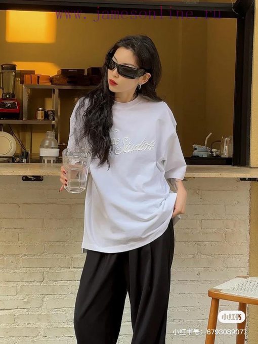 M180 AcneStuDior 25ss Early Spring New Embroidered Round Neck Short Sleeved T-shirt In Stock Fo nhn09te2 - Image 8