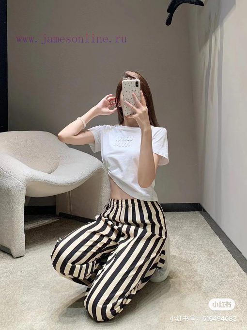 M146 Miumiu Early Spring New Collection Patchwork Embroidered Small Edition Round Neck Short Sl 1zydk1r0 - Image 18