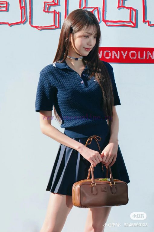 M124 Miumiu Miao Miao New Early Spring Fried Dough Twists Polo Small Jacquard Golo Knitted Shor fovlfnaq - Image 10