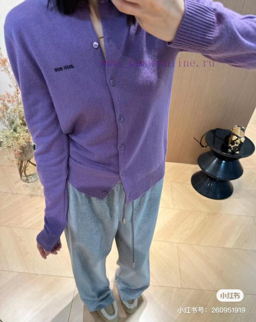 M47 Miumiu New Item In Stock Small Jacquard Golo Cardigan Wool Knitted Sweater In Stock M47Size bgfec13j - Image 5