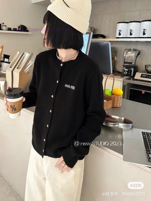 M47 Miumiu New Item In Stock Small Jacquard Golo Cardigan Wool Knitted Sweater In Stock M47Size bgfec13j - Image 15