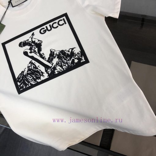 GUCCI 24SS Summer New Round Neck Short Sleeve T-shirt 270g Heavy Duty High End Pure Cotton Fabr bwz3hros - Image 8