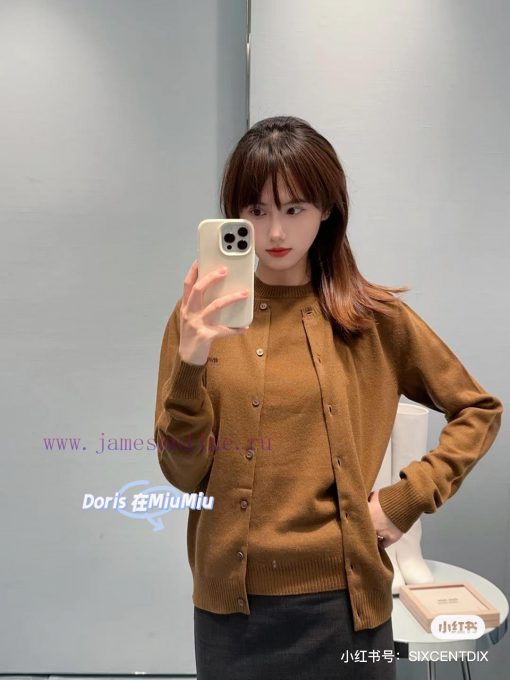 M47 Miumiu New Item In Stock Small Jacquard Golo Cardigan Wool Knitted Sweater In Stock M47Size bgfec13j - Image 19