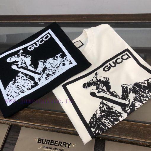GUCCI 24SS Summer New Round Neck Short Sleeve T-shirt 270g Heavy Duty High End Pure Cotton Fabr bwz3hros - Image 11