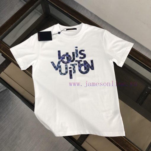 LV 24SS Summer New Round Neck Short Sleeved T-shirt Made Of High-end Pure Cotton Fabric With A bvclduha - Image 4