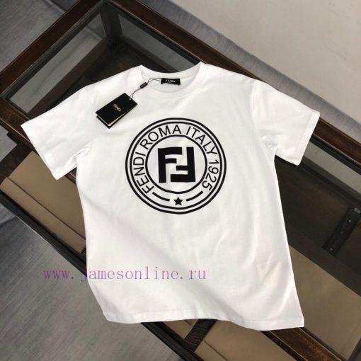 FENDI 24SS Summer New Round Neck Short Sleeved T-shirt Made Of High-end Pure Cotton Fabric With q3fc99cn - Image 12
