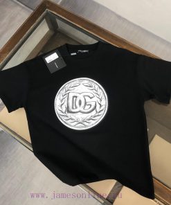 DG 24SS Summer New Round Neck Short Sleeve T-shirt 270g Heavy Duty High End Pure Cotton Fabric ag64ohud