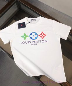 LV 24SS Summer New Round Neck Short Sleeve T-shirt 270g Heavy Duty High End Pure Cotton Fabric zszut5f1