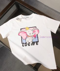 LOEWE 24SS Summer New Round Neck Short Sleeve T-shirt 270g Heavy Duty High End Pure Cotton Fabr 535dci2h
