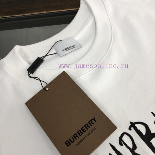 Burberry 24SS Summer New Round Neck Short Sleeve T-shirt 270g Heavy Duty High End Pure Cotton F e7g89rjd - Image 5