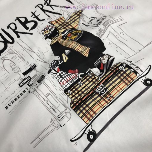 Burberry 24SS Summer New Round Neck Short Sleeve T-shirt 270g Heavy Duty High End Pure Cotton F e7g89rjd - Image 7