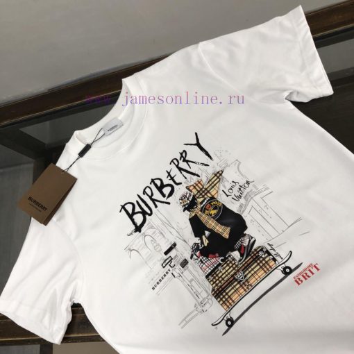 Burberry 24SS Summer New Round Neck Short Sleeve T-shirt 270g Heavy Duty High End Pure Cotton F e7g89rjd - Image 12