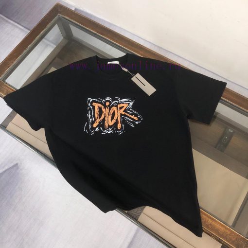 DIOR 24SS Summer New Round Neck Short Sleeve T-shirt 270g Heavy Duty High End Pure Cotton Fabri komyh6fw - Image 2