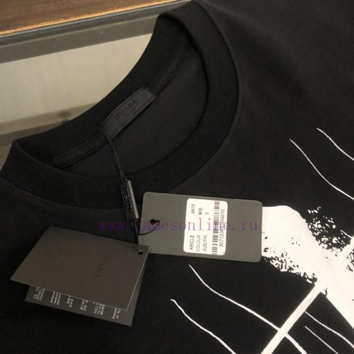 PRADA 24SS Summer New Round Neck Short Sleeve T-shirt 270g Heavy Duty High End Pure Cotton Fabr yhrfad0q - Image 4