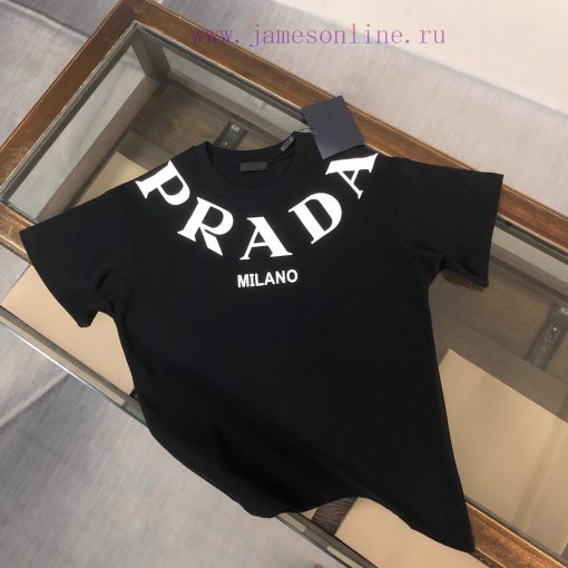 PRADA 24SS Summer New Round Neck Short Sleeve T-shirt 270g Heavy Duty High End Pure Cotton Fabr z5wxgzhm - Image 2