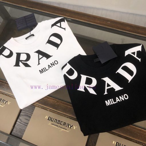 PRADA 24SS Summer New Round Neck Short Sleeve T-shirt 270g Heavy Duty High End Pure Cotton Fabr z5wxgzhm - Image 11