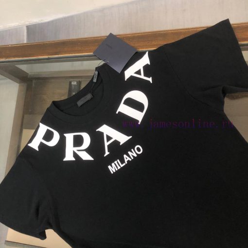 PRADA 24SS Summer New Round Neck Short Sleeve T-shirt 270g Heavy Duty High End Pure Cotton Fabr z5wxgzhm - Image 12
