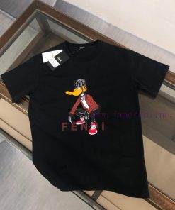 FENDI 24SS Summer New Round Neck Short Sleeve T-shirt 270g Heavy Duty High End Pure Cotton Fabr bx7k66z4