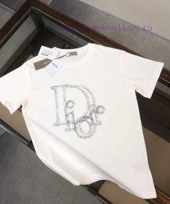DIOR 24SS Summer New Round Neck Short Sleeve T-shirt 270g Heavy Duty High End Pure Cotton Fabri n0o0piot