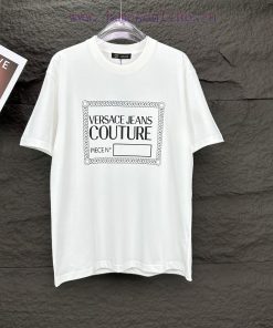 Versace 2024 New Letter Logo Couple's Short Sleeved T-shirtOriginal Fabric With Digital Direct 8ih1e0zq