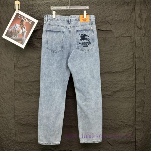 Burberry 2024 New Embroidery 🪡 War Horse Logo Washed Denim JeansTop Ceiling QualityThe Styles W 20ruhvna - Image 3