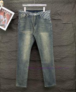 Dior 2024 New Pants Waist Full Of Logo Printed Washed Denim JeansTop Ceiling QualityThe Styles iqnrx7g1