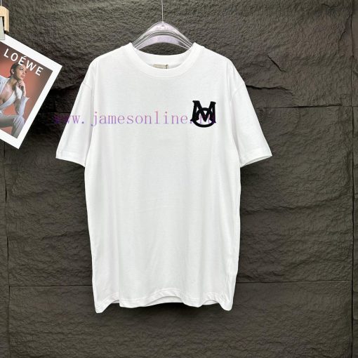 Mengkou 2024 New Embroidery 🪡 Letter Logo Couple's Short Sleeved T-shirtOriginal Fabric With Di pqkpqilq