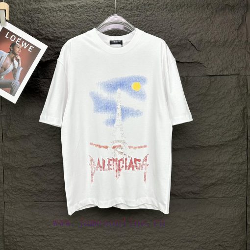 Parisian Maison 2024 New Iron Tower Letter Pattern Couple's Short Sleeved T-shirtOriginal Fabri 5mfuubeq