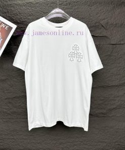 Kroxin 2024 New Silver Thread Embroidered Cross Logo Couple's Short Sleeved T-shirtOriginal Fab xv6fs58k