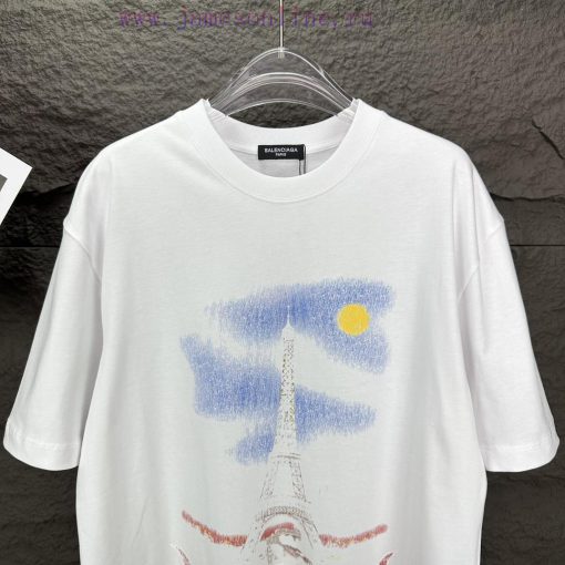 Parisian Maison 2024 New Iron Tower Letter Pattern Couple's Short Sleeved T-shirtOriginal Fabri 5mfuubeq - Image 14