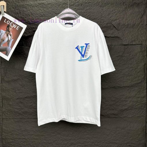 LV Louis Vuitton 2024 New Hand-painted Rabbit Pattern Couple's Short Sleeved T-shirtOriginal Fa ck0fu8un