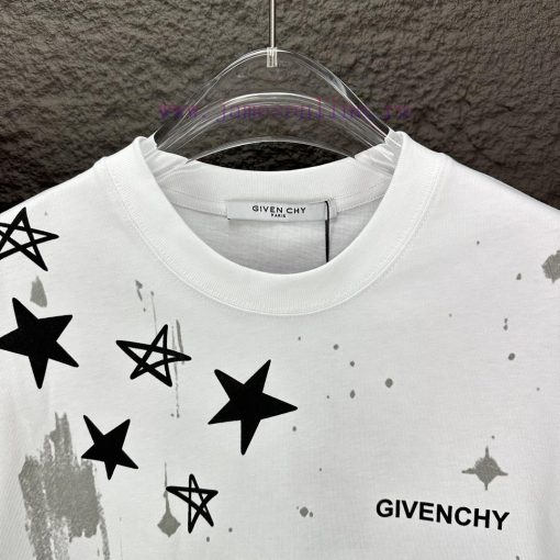 Givenchy 2024 New Pentagram Letter Logo Couple's Short Sleeved T-shirtOriginal Fabric With Digi 8i8xhkbb - Image 3