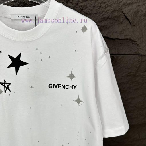 Givenchy 2024 New Pentagram Letter Logo Couple's Short Sleeved T-shirtOriginal Fabric With Digi 8i8xhkbb - Image 4