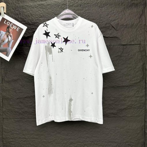 Givenchy 2024 New Pentagram Letter Logo Couple's Short Sleeved T-shirtOriginal Fabric With Digi 8i8xhkbb - Image 11
