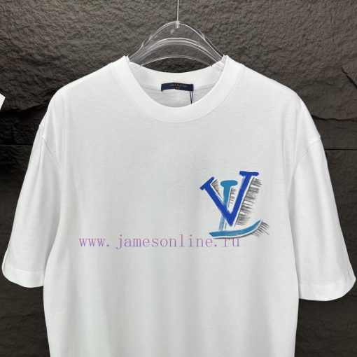 LV Louis Vuitton 2024 New Hand-painted Rabbit Pattern Couple's Short Sleeved T-shirtOriginal Fa ck0fu8un - Image 14