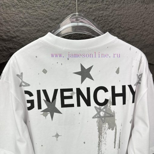 Givenchy 2024 New Pentagram Letter Logo Couple's Short Sleeved T-shirtOriginal Fabric With Digi 8i8xhkbb - Image 17