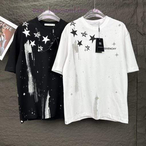 Givenchy 2024 New Pentagram Letter Logo Couple's Short Sleeved T-shirtOriginal Fabric With Digi 8i8xhkbb - Image 19