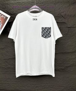 Dior 2024 New Pocket Full Printed Logo Couple's Short Sleeved T-shirtOriginal Fabric With Digit xkdulnca