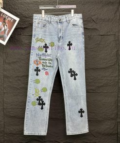 Kroxin 2024 New Cartoon Letter Pattern Washed Denim JeansTop Ceiling QualityThe Styles With Dif xq0s8edm