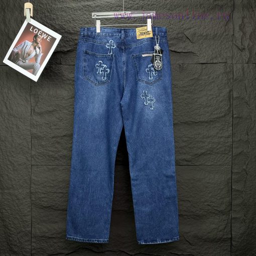 Kroxin 2024 New Cross Patch Washed Denim JeansTop Ceiling QualityThe Styles With Different Wash u6v2ay7p - Image 3