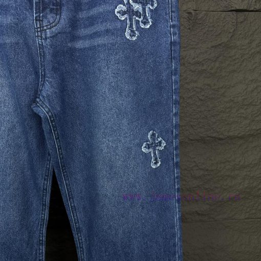 Kroxin 2024 New Cross Patch Washed Denim JeansTop Ceiling QualityThe Styles With Different Wash u6v2ay7p - Image 7