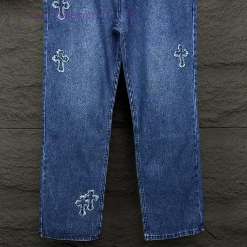 Kroxin 2024 New Cross Patch Washed Denim JeansTop Ceiling QualityThe Styles With Different Wash u6v2ay7p - Image 8