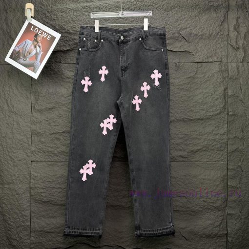 Kroxin 2024 New Cross Pink Leather Washed JeansTop Ceiling QualityThe Styles With Different Was zrksnjlw - Image 2