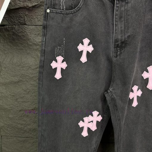 Kroxin 2024 New Cross Pink Leather Washed JeansTop Ceiling QualityThe Styles With Different Was zrksnjlw - Image 7