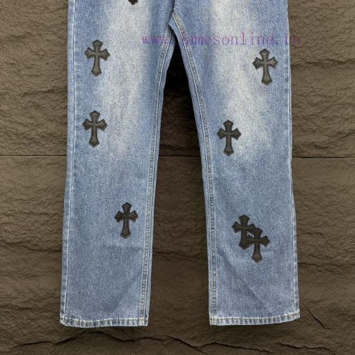 Kroxin 2024 New Cross Black Leather Washed JeansTop Ceiling QualityThe Styles With Different Wa w1lxmpft - Image 17