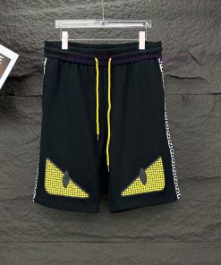 Fendi 2024 Spring/Summer New Collection: Patchwork Embroidered Eye Couple ShortsOriginal Custom dps6y8er